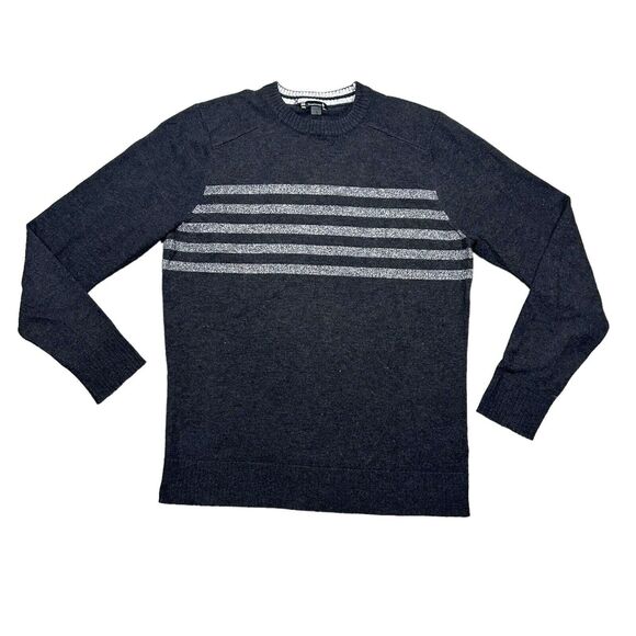Smartwool Sparwood Wool Crew‎ Neck Sweater Mens Small Striped Hiking Outdoor - Picture 1 of 7